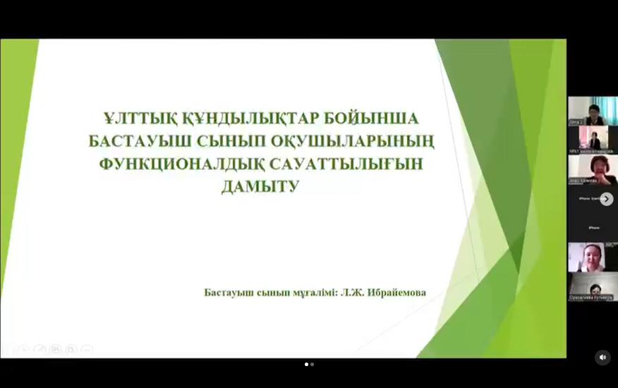 Авторлық бағдарлама:Ұлттық құндылықтар бойынша бастауыш сынып оқушылардың функционалдық сауаттылығын дамыту